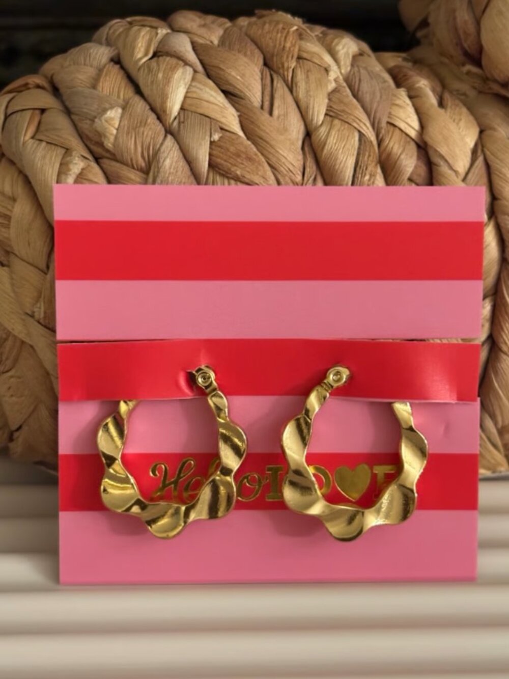 Hello Love Gold Earrings